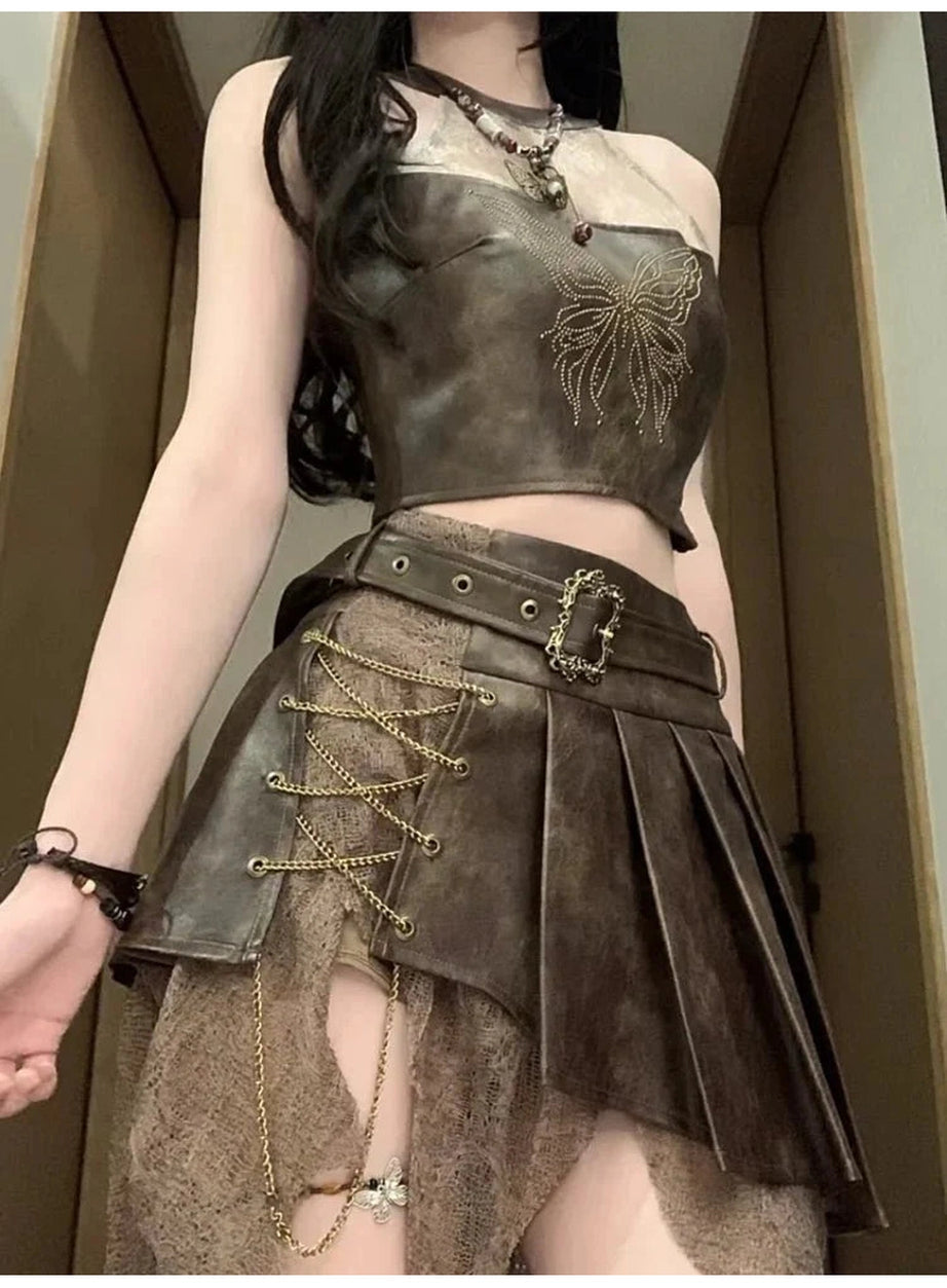 Y2k Steampunk Warrior Outfit Set