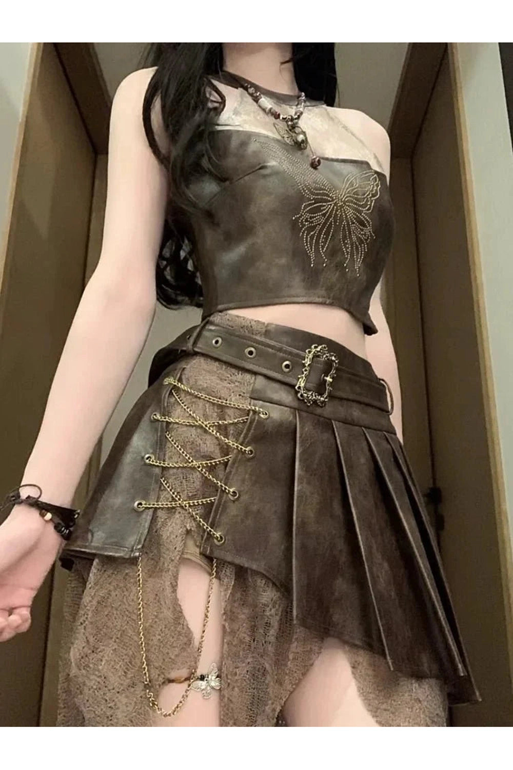 Y2k Steampunk Warrior Outfit Set