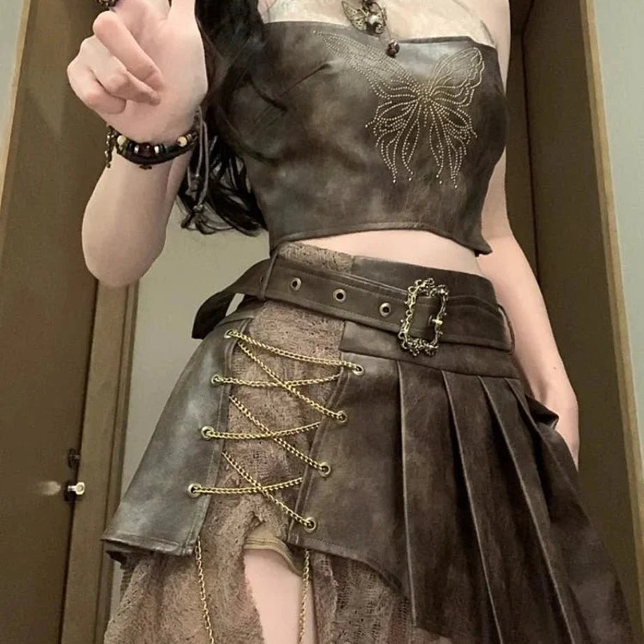 Y2k Steampunk Warrior Outfit Set