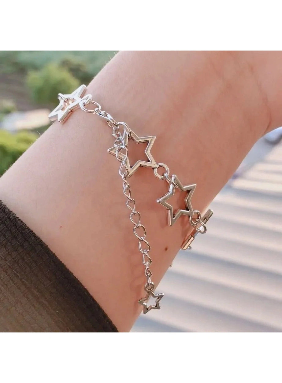 Y2k Stellar Silhouette Charm Bracelet