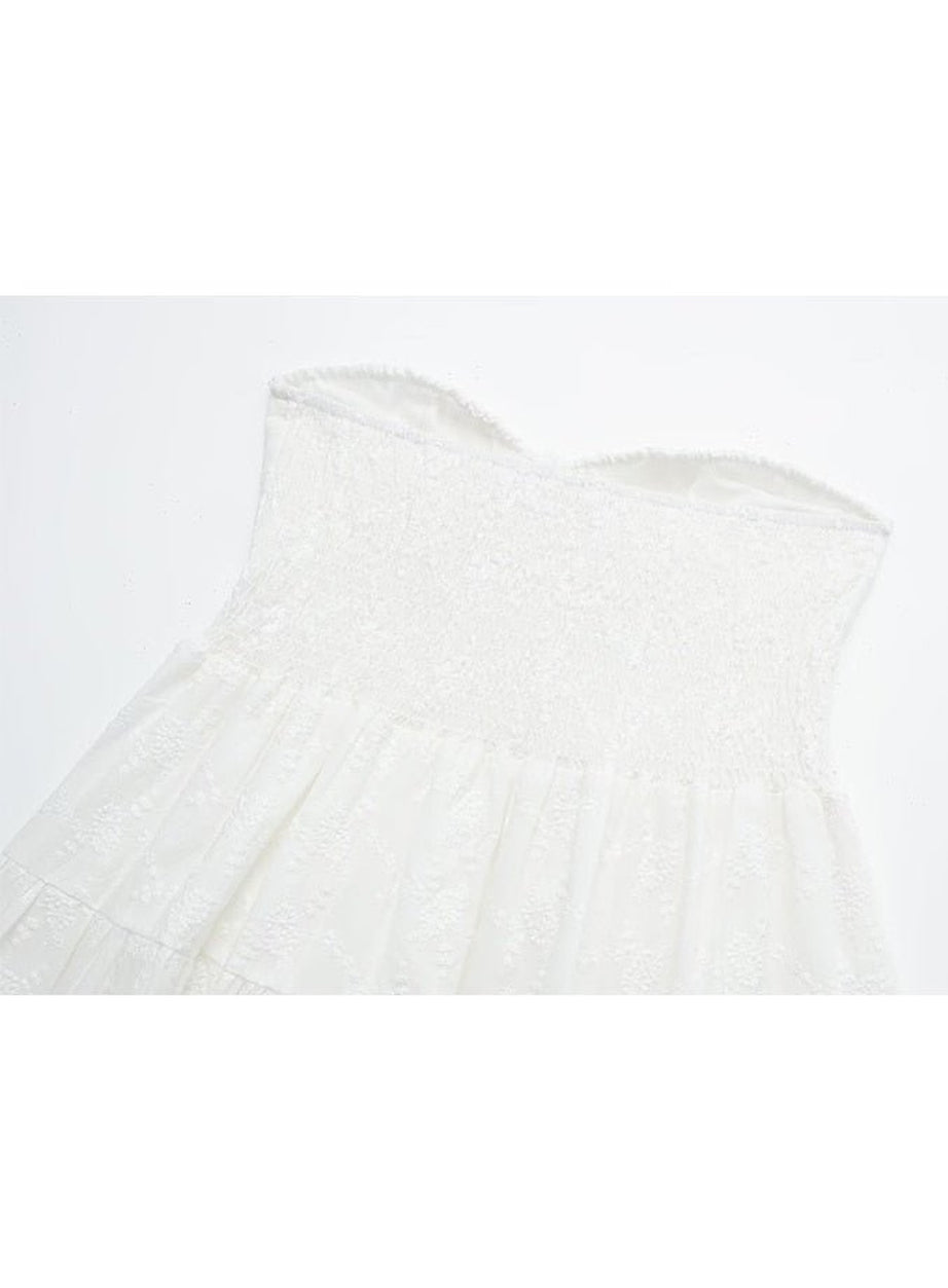 Y2k Strapless Lace Mini Dress