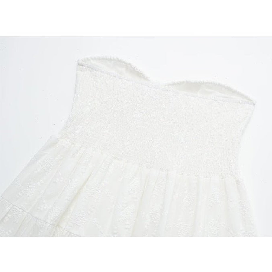 Y2k Strapless Lace Mini Dress