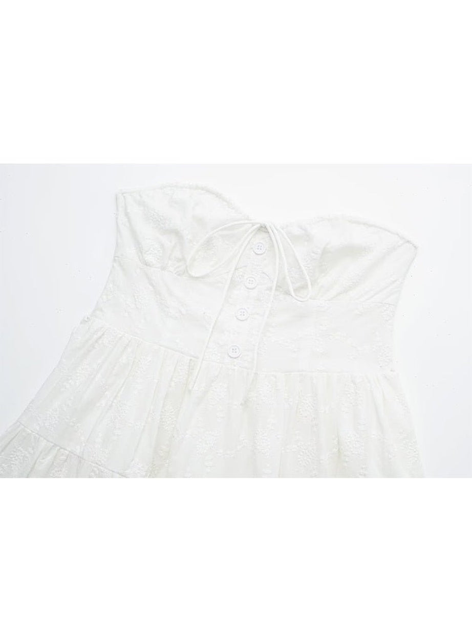 Y2k Strapless Lace Mini Dress