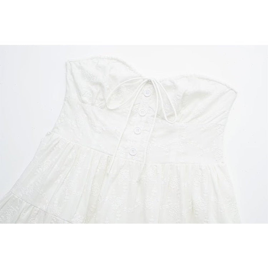 Y2k Strapless Lace Mini Dress