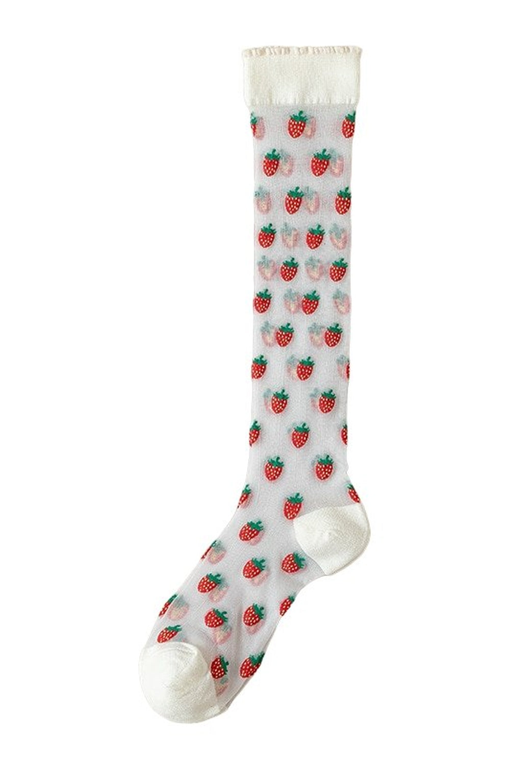 Y2k Strawberry Crystal Silk Socks