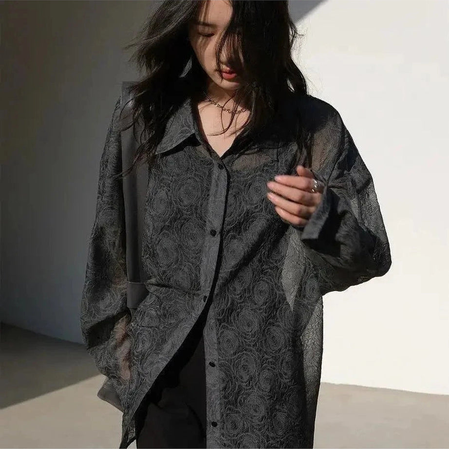 Y2k Streetwear Lantern Sleeve Shirt