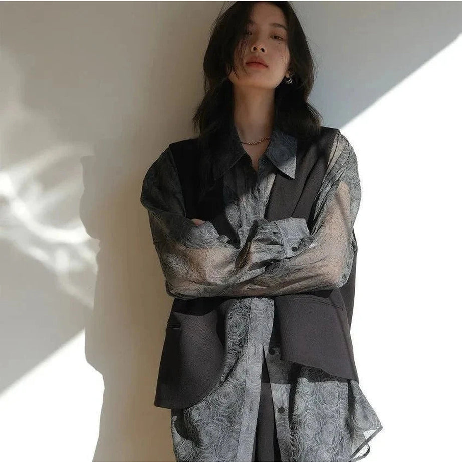 Y2k Streetwear Lantern Sleeve Shirt