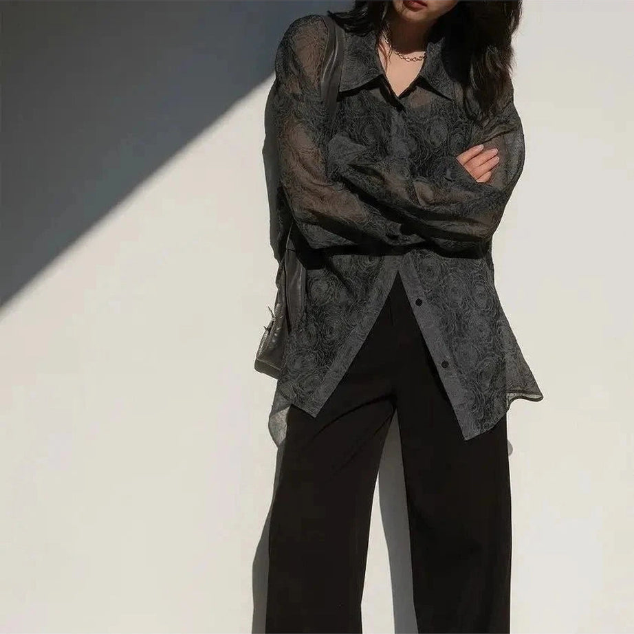 Y2k Streetwear Lantern Sleeve Shirt