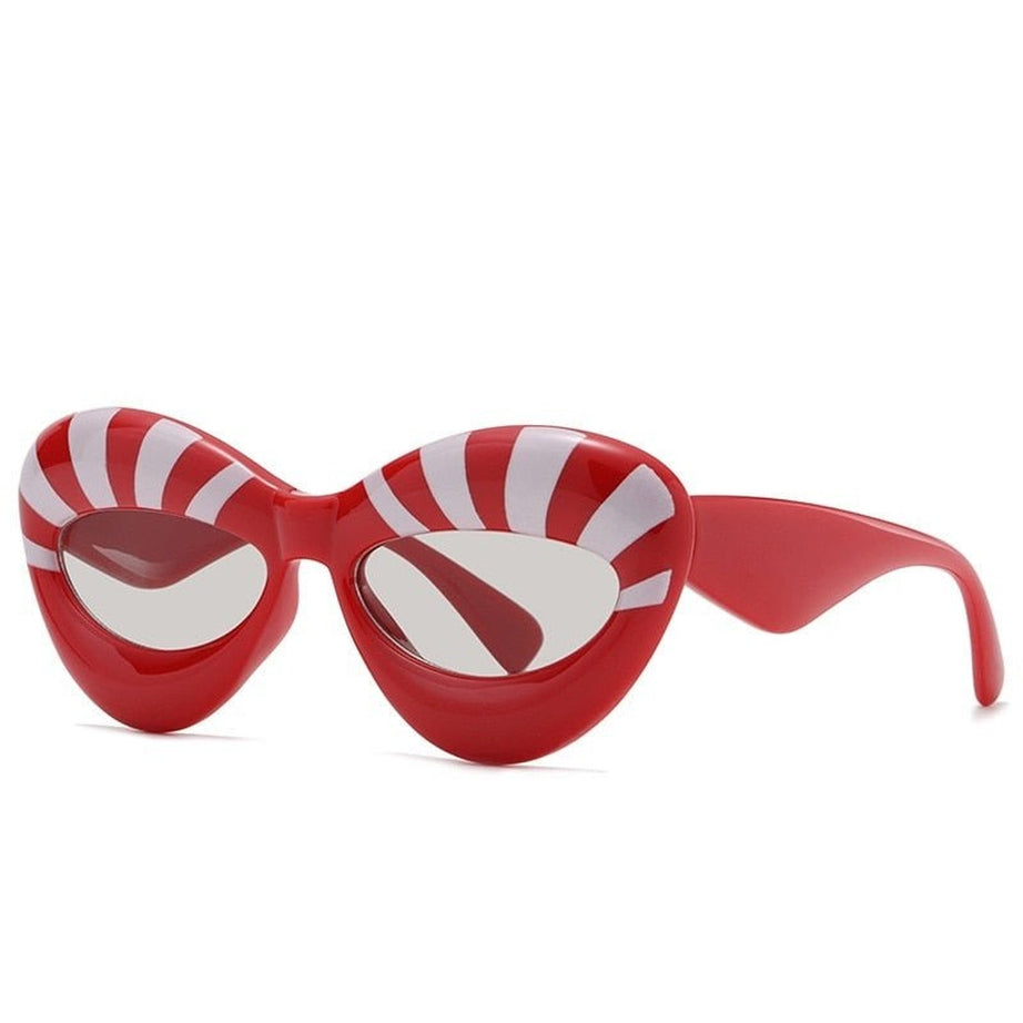 Y2k Stripe Cat Eye Sunglasses