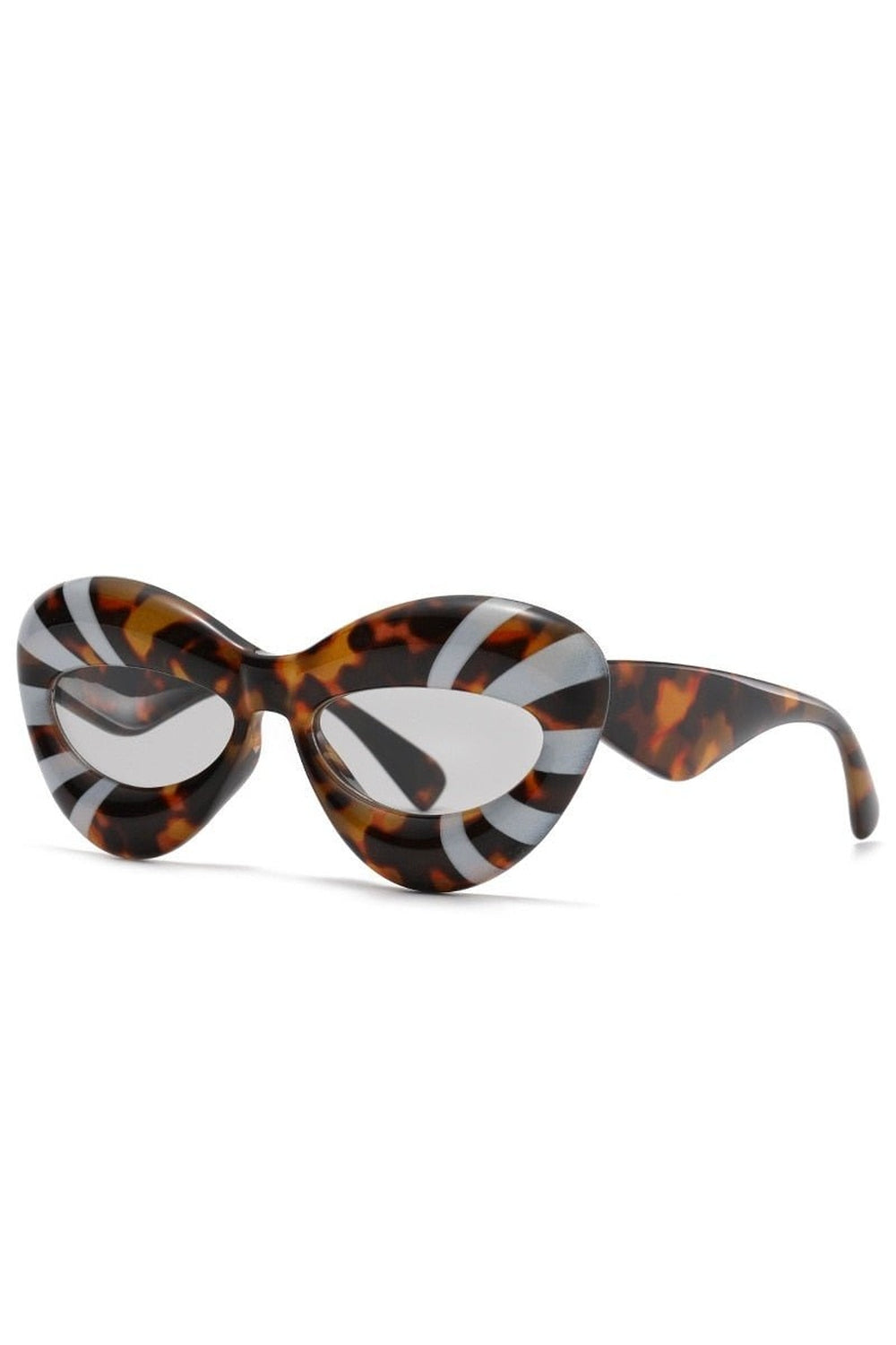 Y2k Stripe Cat Eye Sunglasses