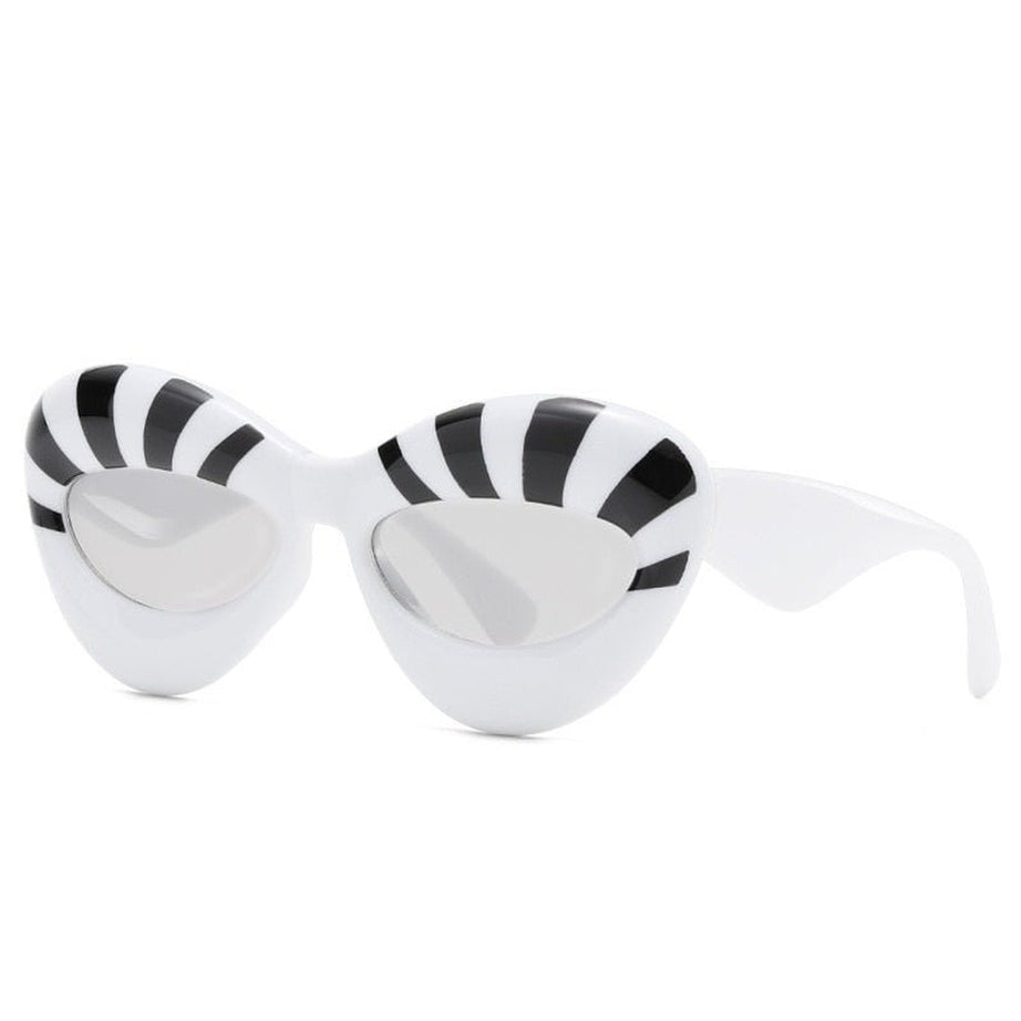 Y2k Stripe Cat Eye Sunglasses
