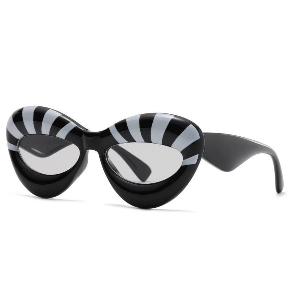 Y2k Stripe Cat Eye Sunglasses