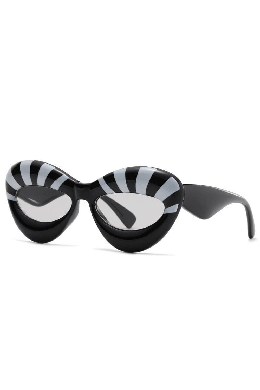 Y2k Stripe Cat Eye Sunglasses