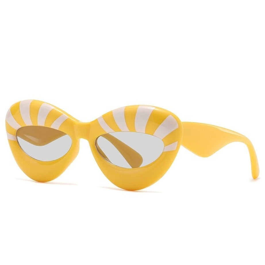 Y2k Stripe Cat Eye Sunglasses