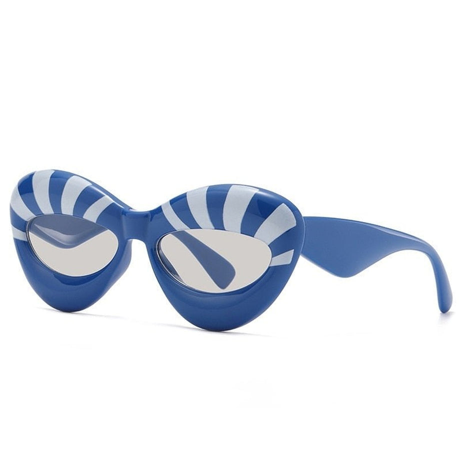 Y2k Stripe Cat Eye Sunglasses