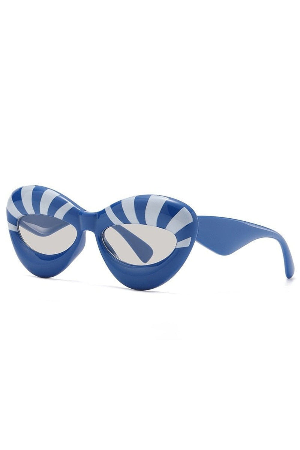 Y2k Stripe Cat Eye Sunglasses