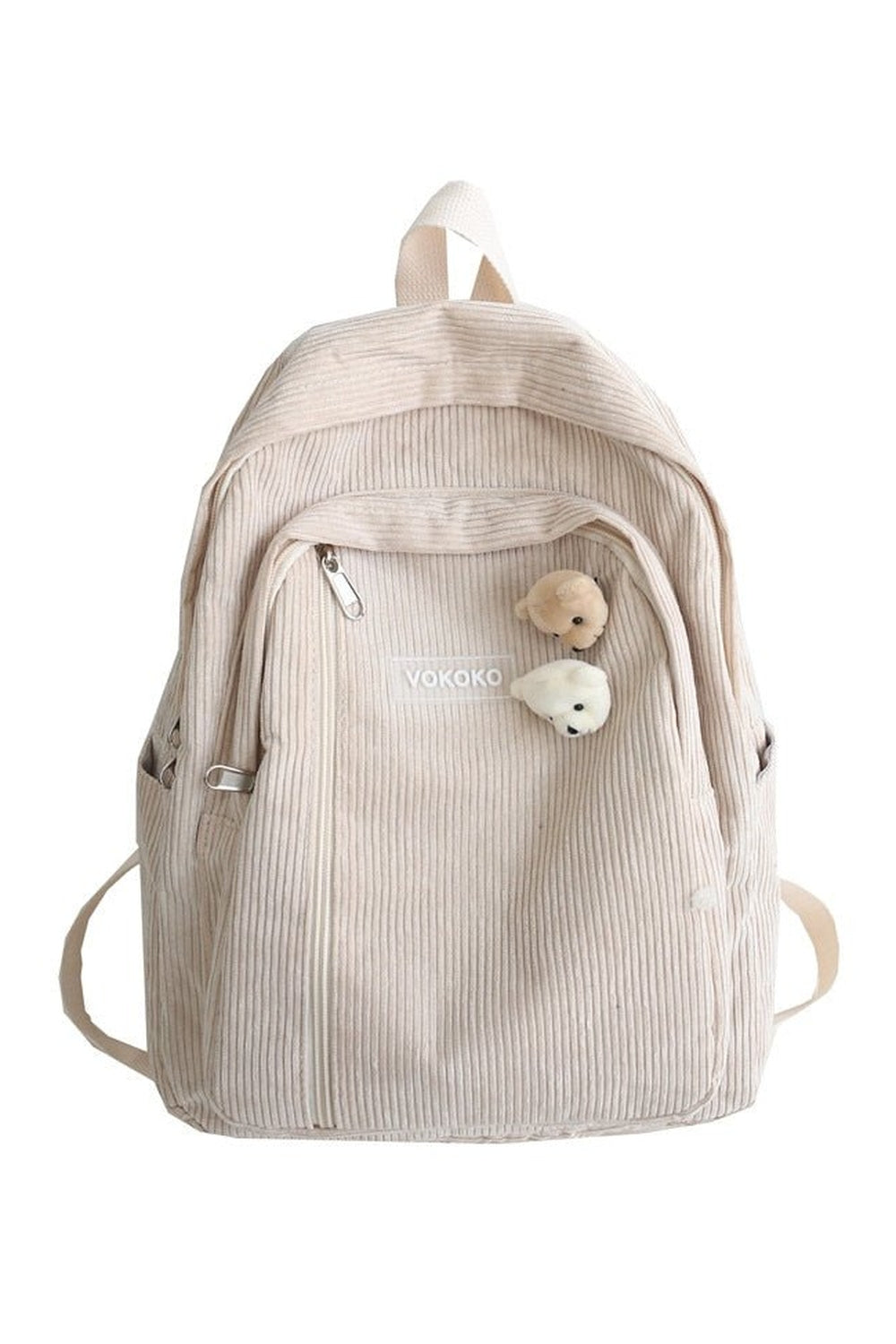 Y2k Stripe Corduroy School Backpack