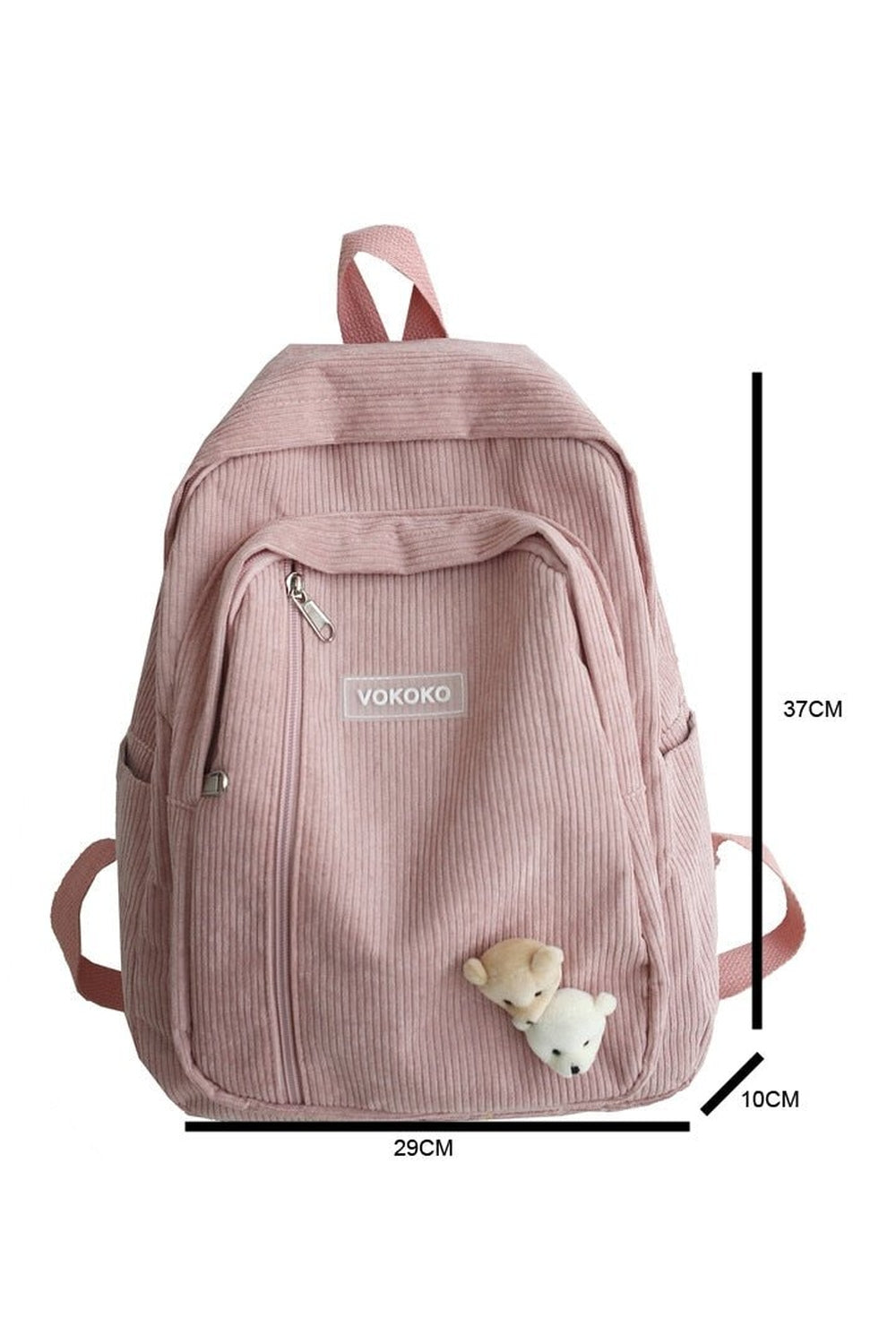 Y2k Stripe Corduroy School Backpack