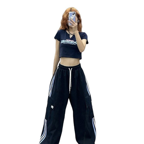 Striped Baggy Sweatpants - Sweatpants