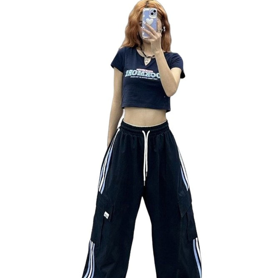 Y2k Striped Baggy Sweatpants