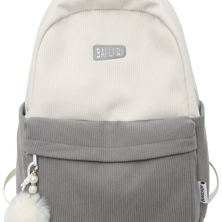 Y2k Striped Corduroy Student Backpack