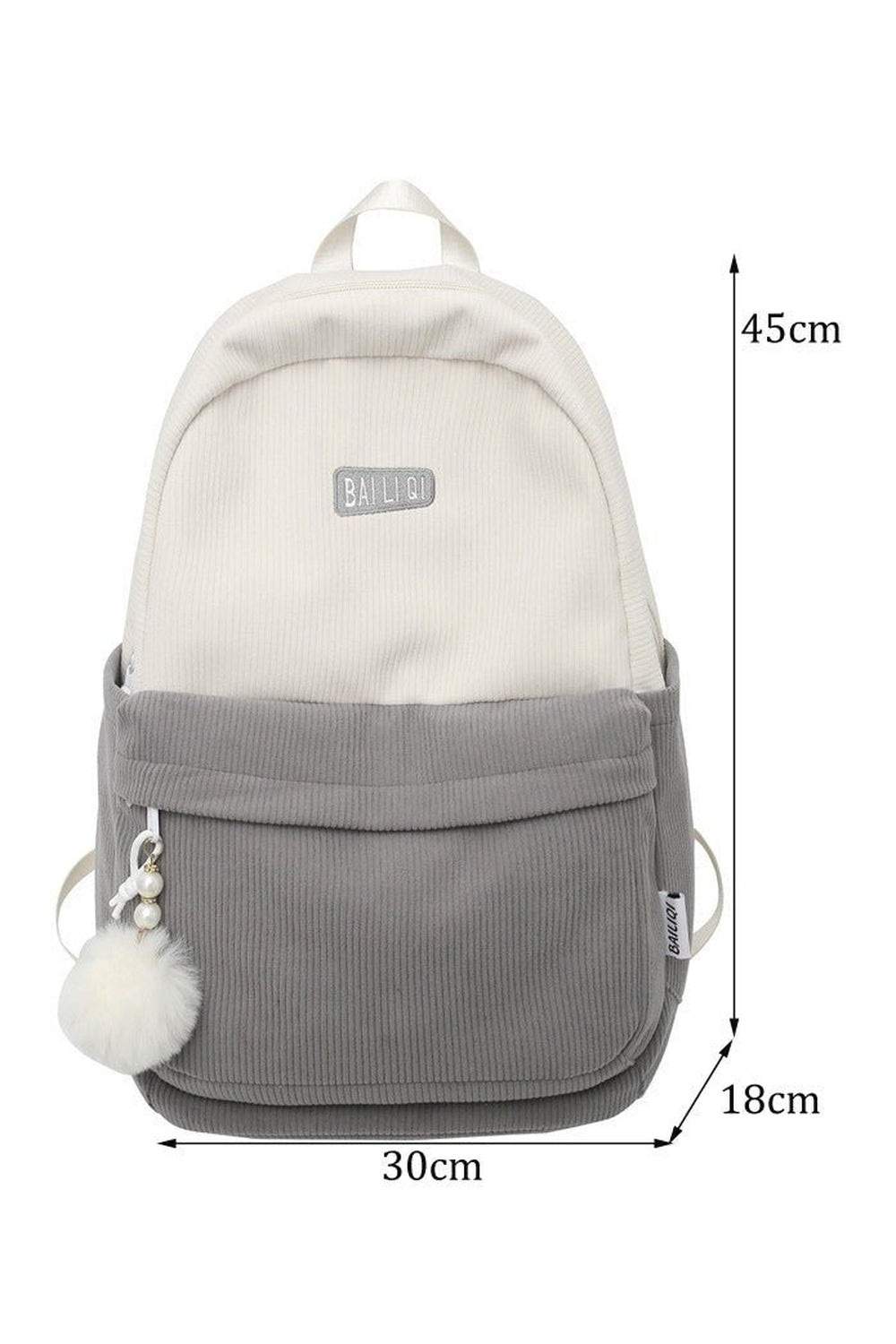 Y2k Striped Corduroy Student Backpack