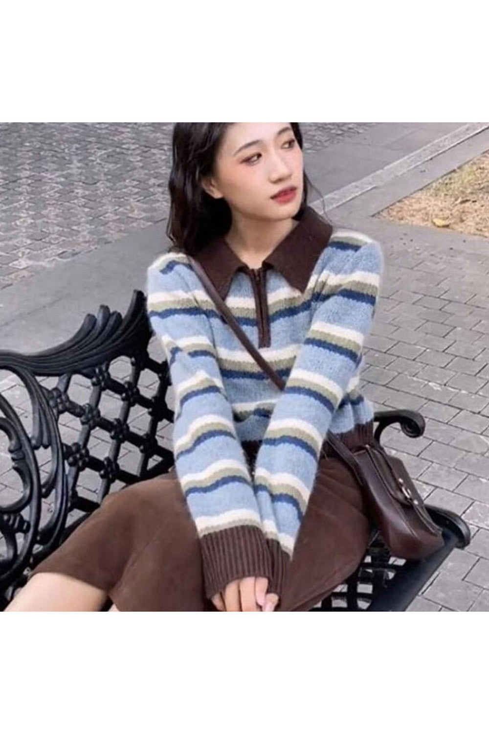 Y2k Striped Korean Pullover Sweater