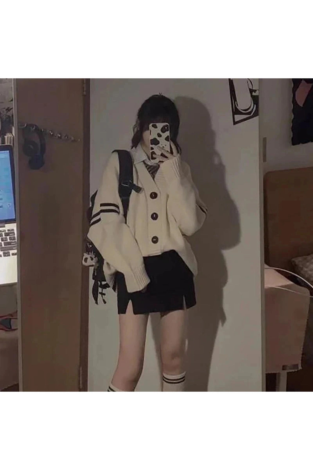 Y2k Striped Loose Cardigan