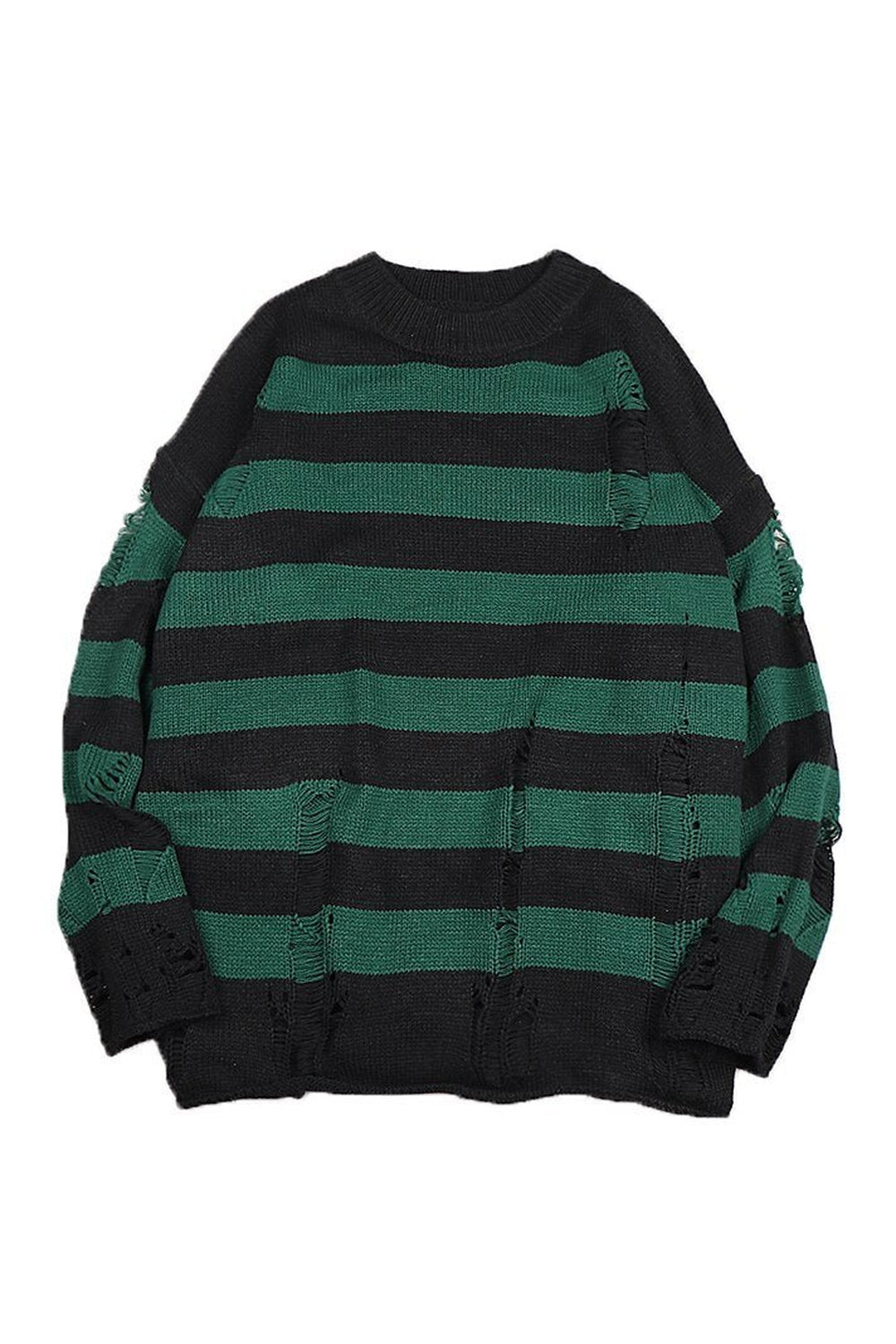 Y2k Striped Ripped Sweater