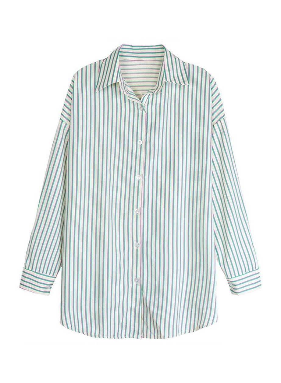 Y2k Striped Sunscreen Shirt
