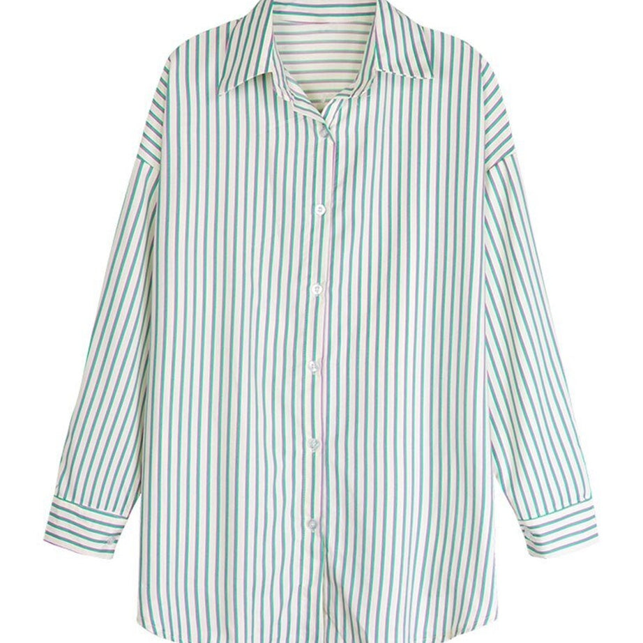 Y2k Striped Sunscreen Shirt