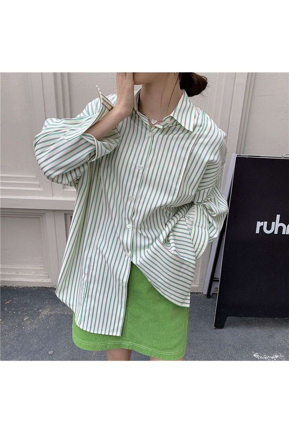 Y2k Striped Sunscreen Shirt