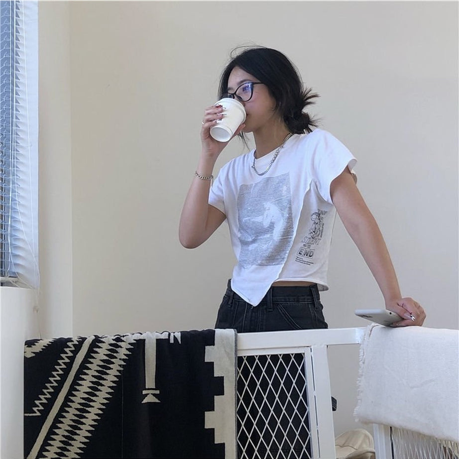 Y2k Stylish Asymmetrical Crop Top