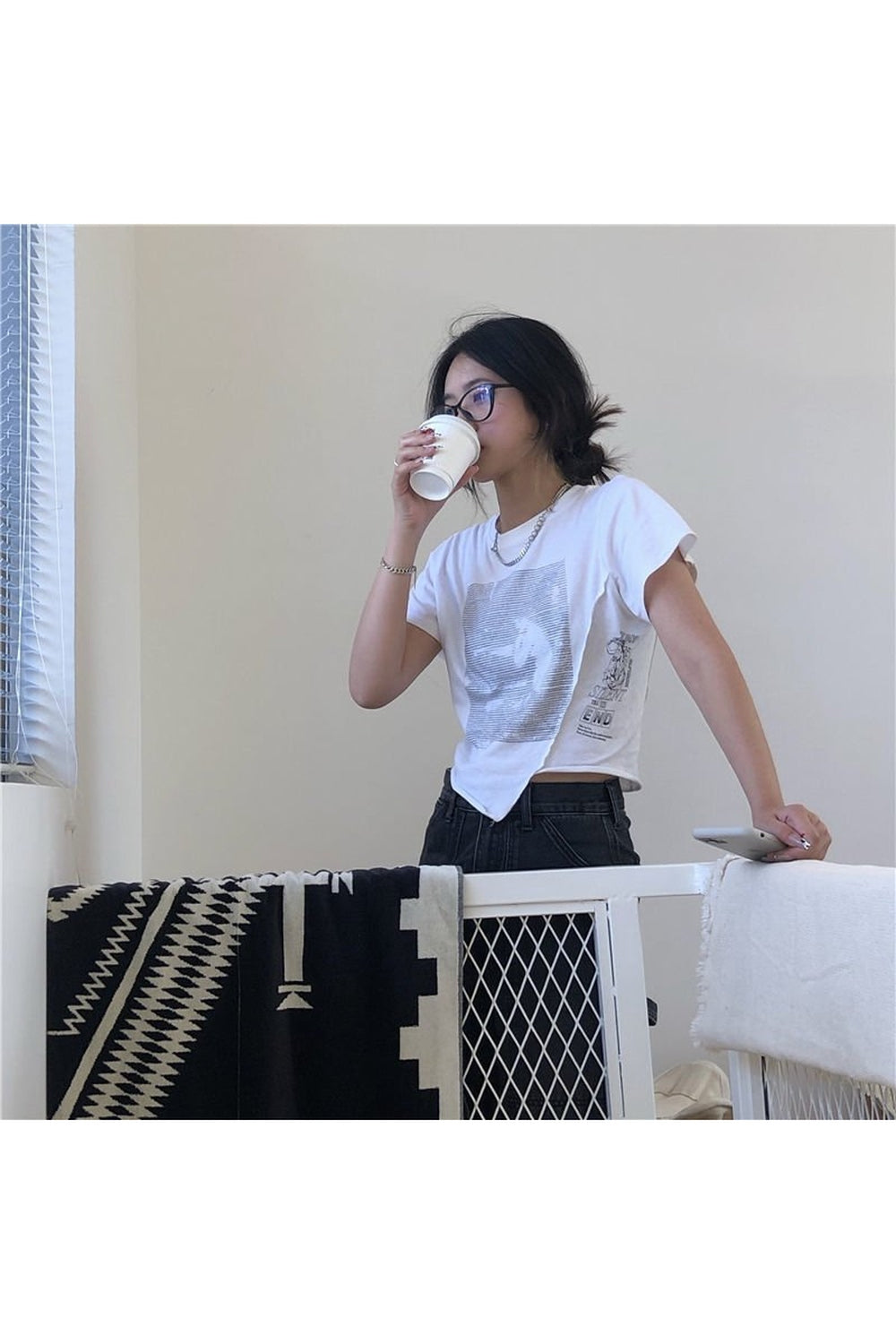 Y2k Stylish Asymmetrical Crop Top