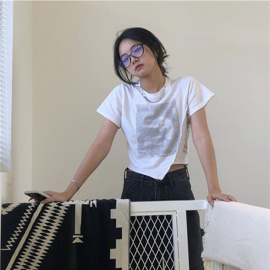 Y2k Stylish Asymmetrical Crop Top