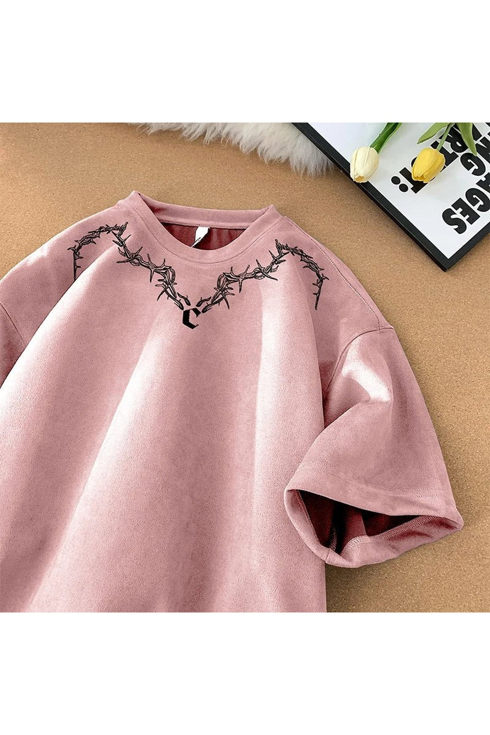 Y2k Suede Printed T-Shirt