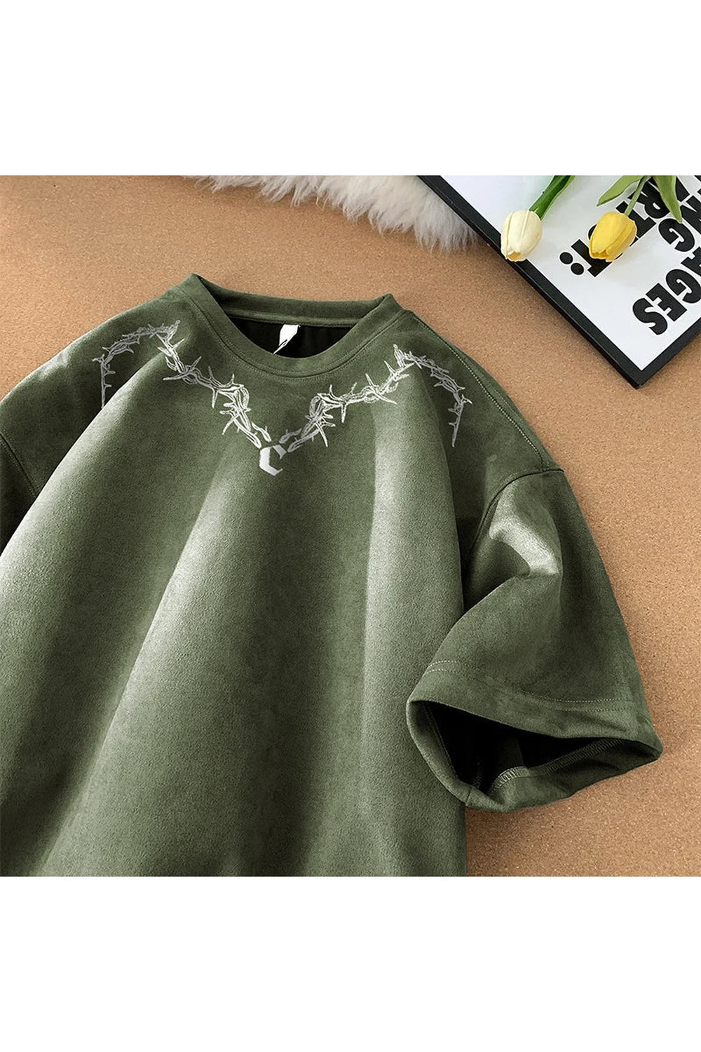 Y2k Suede Printed T-Shirt