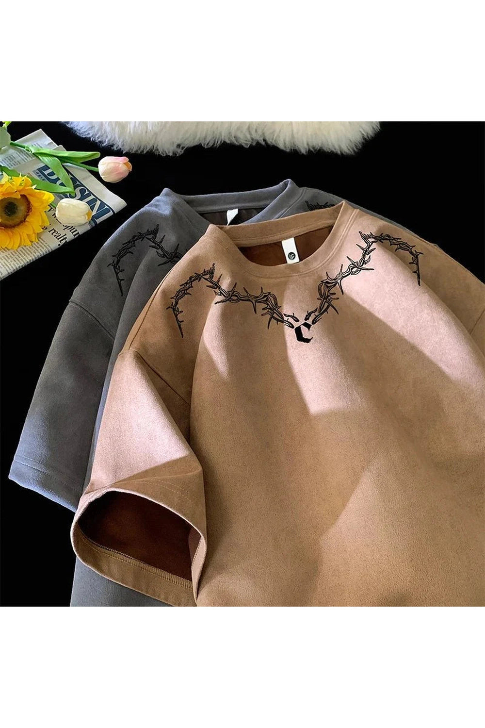 Y2k Suede Printed T-Shirt