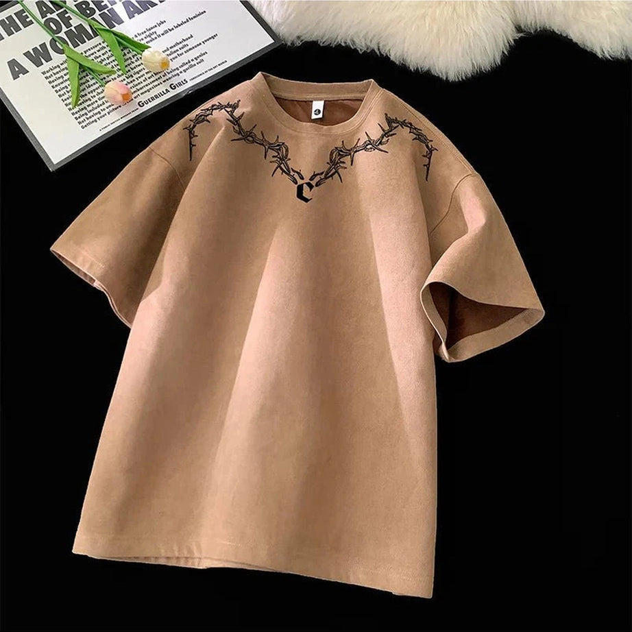 Y2k Suede Printed T-Shirt