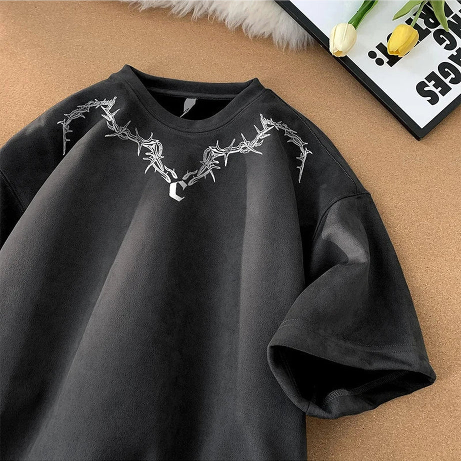 Y2k Suede Printed T-Shirt