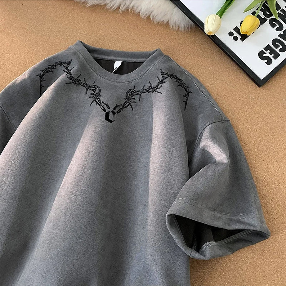 Y2k Suede Printed T-Shirt