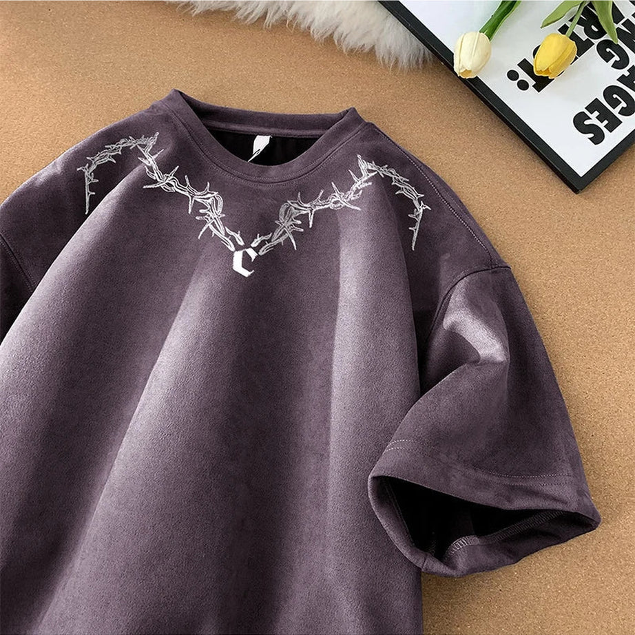 Y2k Suede Printed T-Shirt