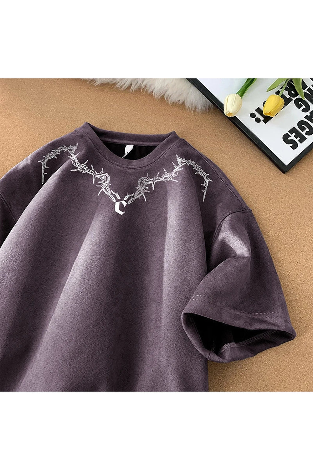 Y2k Suede Printed T-Shirt