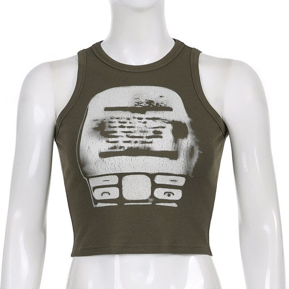 Y2k Summer Basic Crop Top
