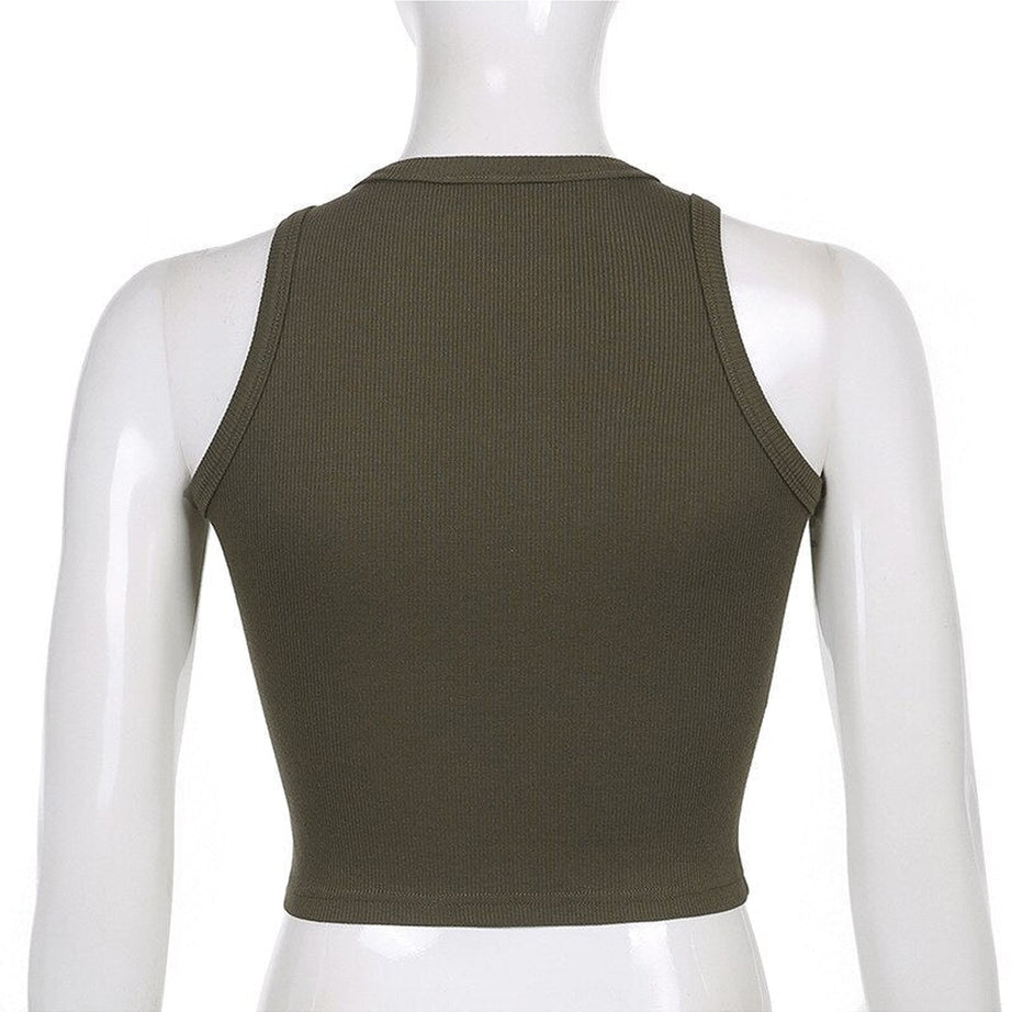 Y2k Summer Basic Crop Top