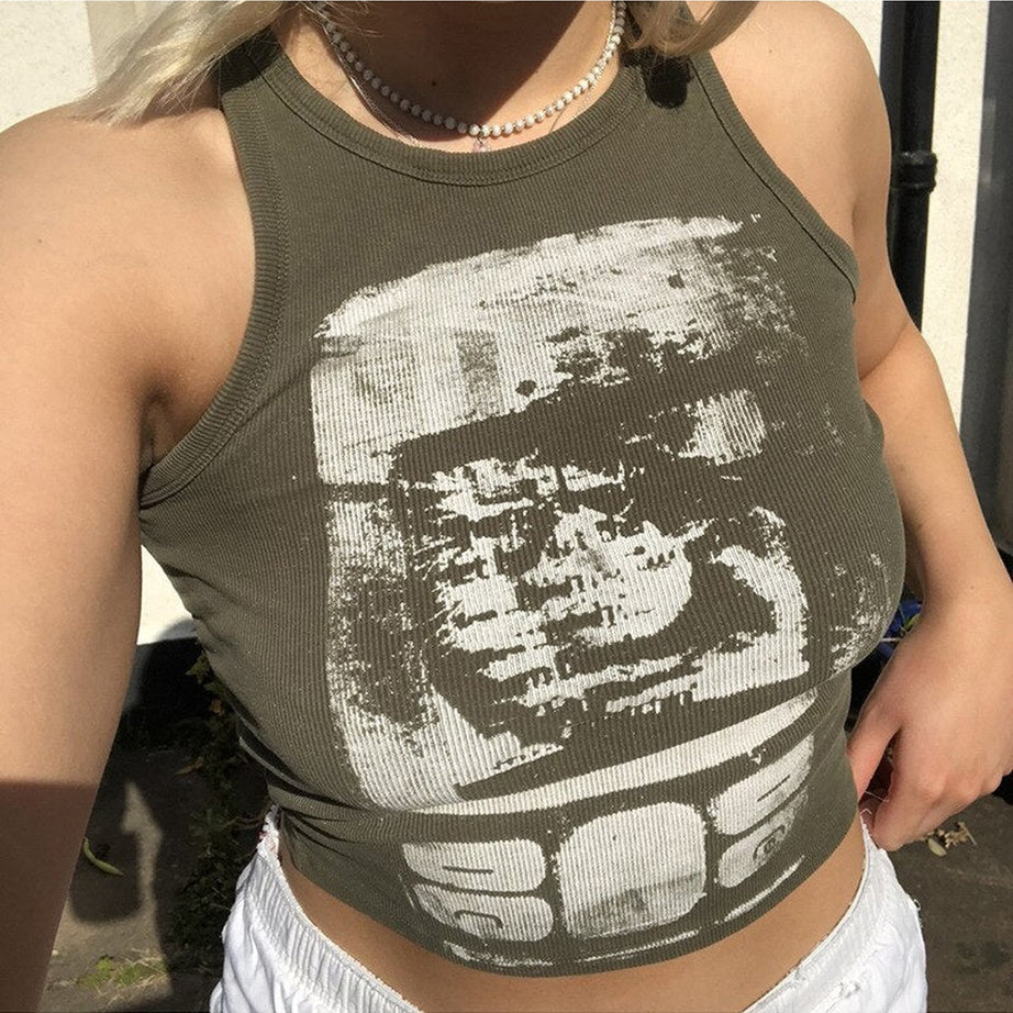 Y2k Summer Basic Crop Top