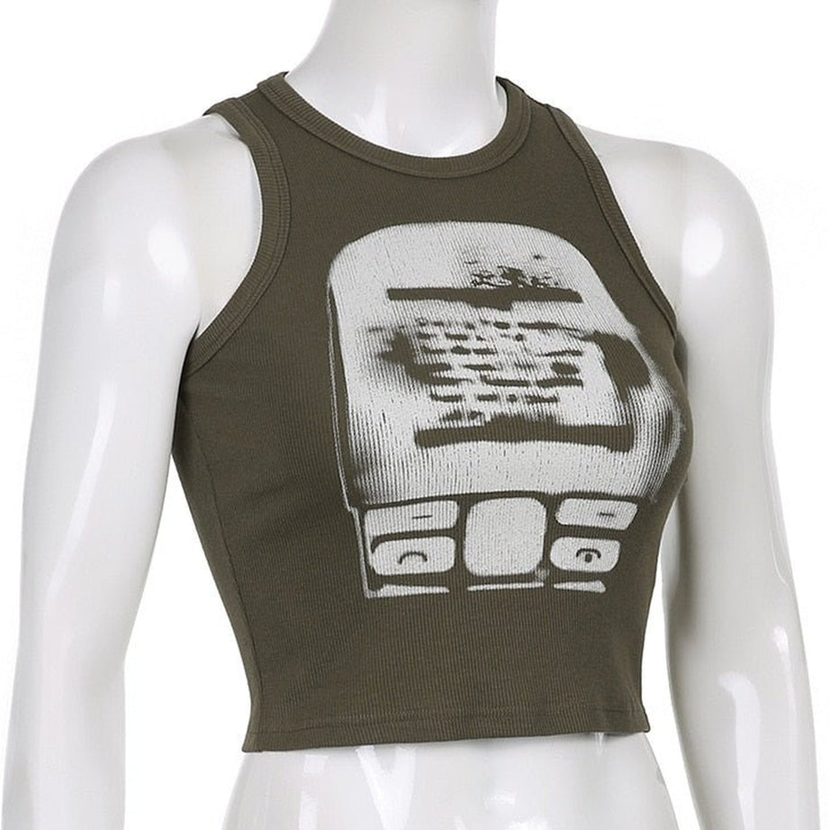 Y2k Summer Basic Crop Top