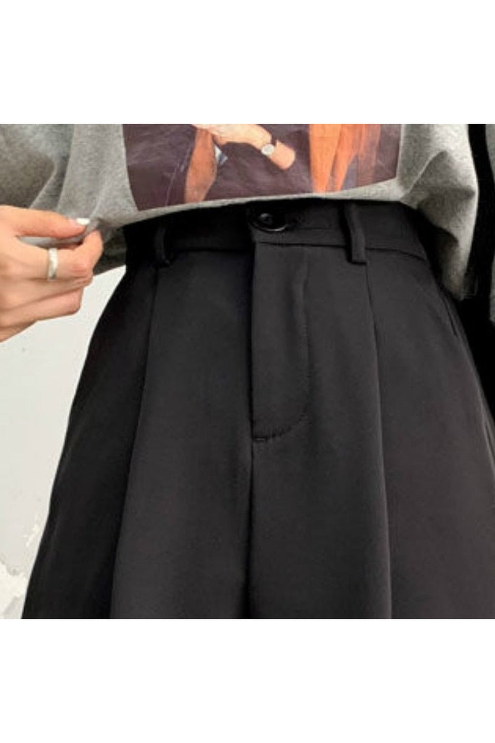 Y2k Summer Black Wide-Leg Shorts