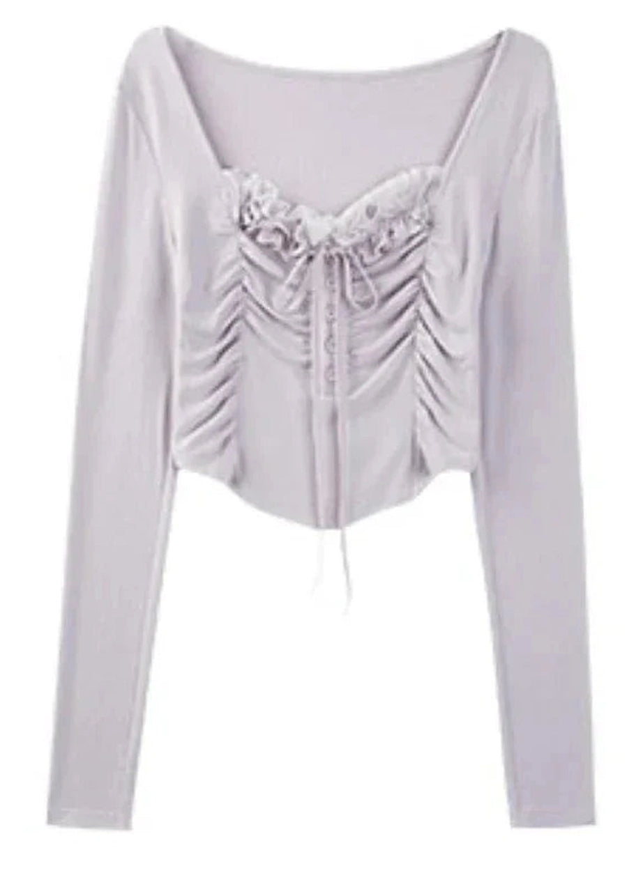 Y2k Summer Lace Crop Top Casual Fashion