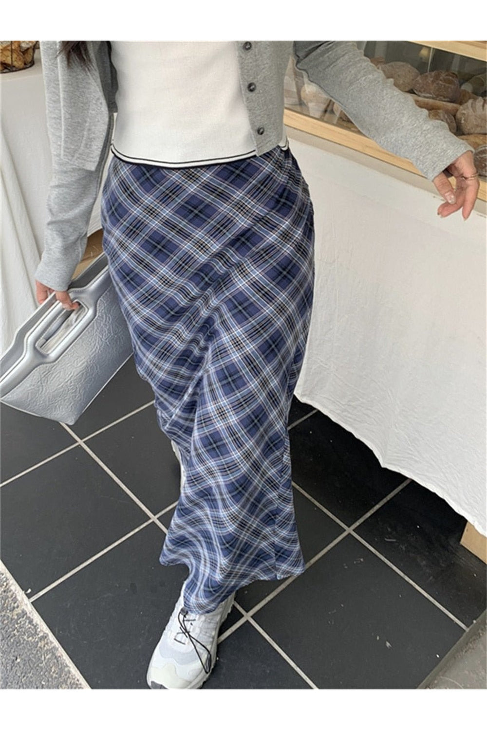 Y2k Summer Plaid Mermaid Long Skirt